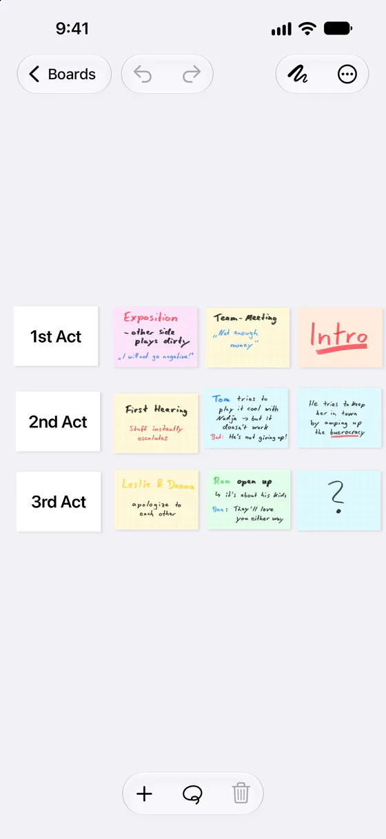 The same board on iPhone.